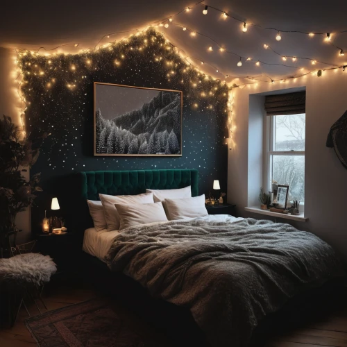 fairy lights,christmas room,string lights,bedroom,sleeping room,warm and cozy,cozy,canopy bed,decorate,great room,room,ornate room,boy's room picture,guestroom,bedding,bed in the cornfield,children's bedroom,danish room,string of lights,guest room,Illustration,Black and White,Black and White 09