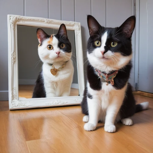 cat frame,mirror image,picture frames,mirror reflection,mirror frame,mirrored,photo frames,framed,picture frame,digital photo frame,framed paper,holding a frame,mirroring,decorative frame,white frame,cat portrait,blank photo frames,framing,two cats,frame ornaments,Illustration,Vector,Vector 02