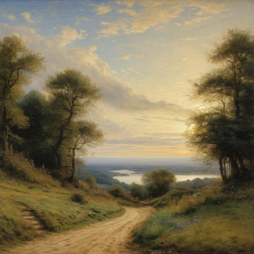 coastal landscape,landscape with sea,rural landscape,lev lagorio,landscape,forest landscape,robert duncanson,asher durand,high landscape,panoramic landscape,autumn landscape,frederic church,the road to the sea,meadow landscape,the evening light,dutch landscape,thomas moran,beach landscape,home landscape,summer evening,Art,Classical Oil Painting,Classical Oil Painting 13