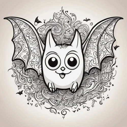 vampire bat,bat smiley,tropical bat,bat,fruit bat,hanging bat,halloween vector character,little red flying fox,bats,boobook owl,line art animals,mouse eared bat,coloring page,line art animal,owl drawing,coloring pages,rabbit owl,owl,kawaii owl,little brown myotis,Illustration,Black and White,Black and White 05