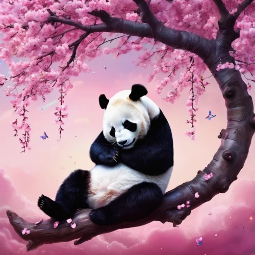 kawaii panda,panda bear,pandabear,chinese panda,panda,kawaii panda emoji,hanging panda,pandas,giant panda,little panda,panda cub,baby panda,pink background,po,dongfang meiren,spring background,pandoro,xing yi quan,lun,children's background,Illustration,Realistic Fantasy,Realistic Fantasy 37
