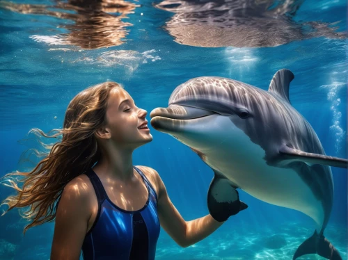 girl with a dolphin,wholphin,trainer with dolphin,dolphinarium,dolphin,dolphin show,striped dolphin,bottlenose dolphin,delfin,dolphin background,dolphin swimming,flipper,dolphin rider,underwater world,common bottlenose dolphin,oceanic dolphins,dolphins,two dolphins,first kiss,acquarium,Photography,Artistic Photography,Artistic Photography 01