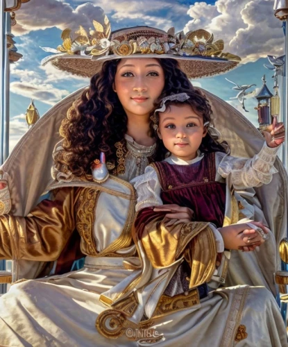 capricorn mother and child,peruvian women,the carnival of venice,little girl and mother,cepora judith,oil painting on canvas,oil painting,orientalism,mother with child,nomadic children,inner mongolian beauty,italian painter,mother and daughter,blessing of children,sea fantasy,kyrgyz,titicaca,zoroastrian novruz,asian costume,romanian orthodox