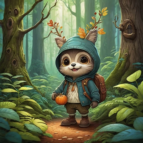 forest animal,forest background,woodland animals,cute cartoon character,farmer in the woods,little bunny,in the forest,kids illustration,little rabbit,raccoon,rabbit owl,cartoon forest,adventurer,game illustration,woodland,fairy tale character,forest man,bard,scandia gnome,forest clover,Illustration,Paper based,Paper Based 26
