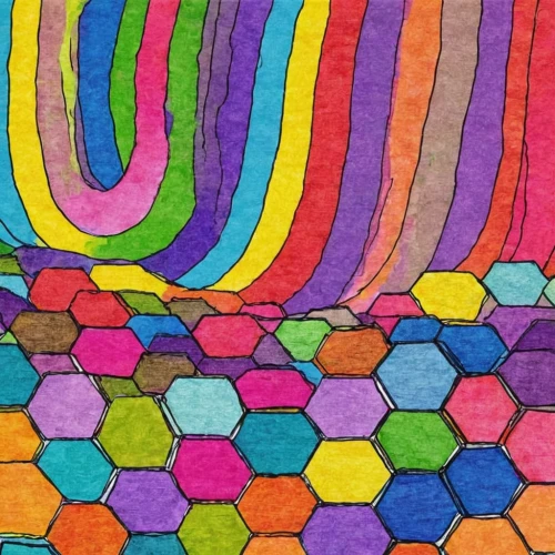 colored pencil background,colorful doodle,rainbow pattern,quilt,kaleidoscope art,mandala loops,rangoli,kaleidoscopic,tileable patchwork,tessellation,kaleidoscope,colored crayon,candy pattern,color pencil,hexagons,multicolour,multi-color,chakra square,roygbiv colors,quilting,Illustration,Children,Children 06