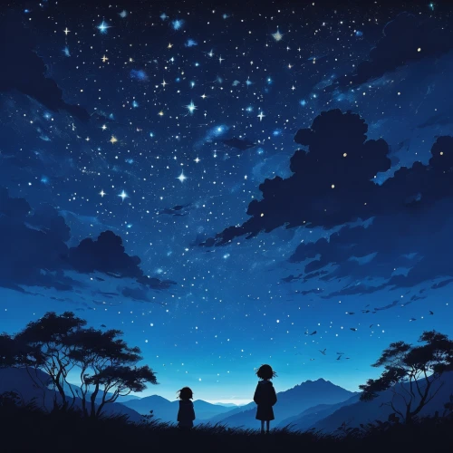 starry sky,night stars,falling stars,the night sky,night sky,nightsky,star sky,the moon and the stars,the stars,stargazing,starlight,constellations,stars,stars and moon,falling star,moon and star background,shooting stars,clear night,starry,fireflies,Illustration,Japanese style,Japanese Style 14