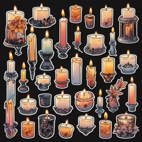candles,advent candles,votive candles,candle wick,halloween icons,shabbat candles,burning candles,advent candle,tealights,candlemaker,candlelights,sacrificial candles,candle,burning candle,icon set,christmas candles,votive candle,candlelight,christmas icons,all saints' day,Unique,Design,Sticker