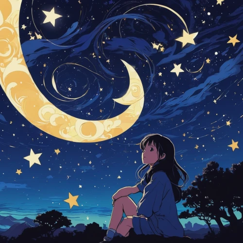 starry sky,stars and moon,the moon and the stars,moon and star background,starry night,moon and star,starlight,stargazing,starry,falling stars,night sky,night stars,moonlight,the night sky,falling star,nightsky,clear night,moon night,star sky,constellations,Illustration,Vector,Vector 03