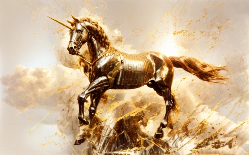 golden unicorn,bronze horseman,cavalry,equine,sagittarius,painted horse,horseman,fire horse,horse running,arabian horse,horse,pegaso iberia,alpha horse,gold paint stroke,equestrian,unicorn art,galloping,hay horse,don quixote,horses