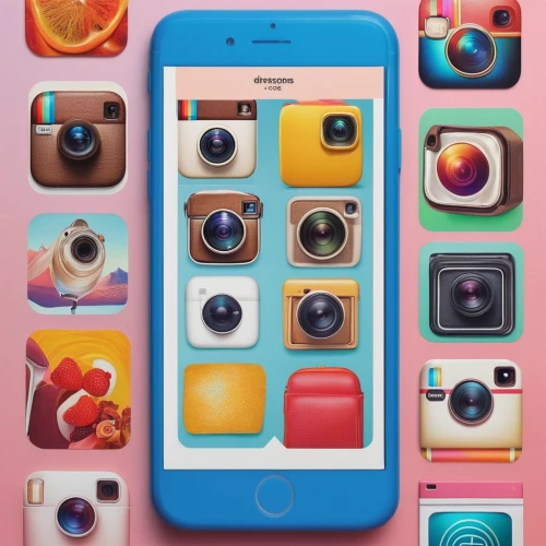 ice cream icons,instagram icons,springboard,instagram icon,social media icons,fruits icons,fruit icons,social icons,instagram logo,social media icon,home screen,phone icon,circle icons,ios,icon pack,set of icons,pastel colors,candy crush,apple icon,ipod touch,Illustration,Retro,Retro 16