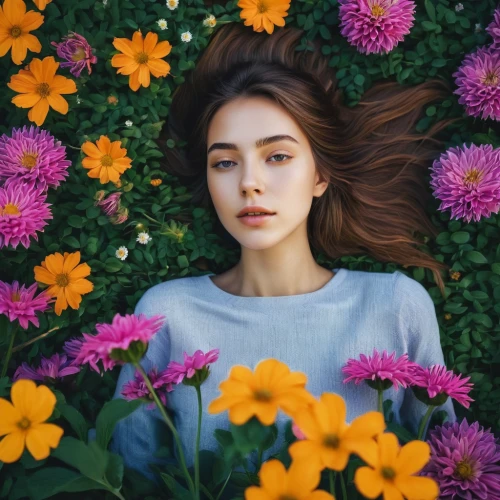 girl in flowers,beautiful girl with flowers,daisies,colorful daisy,colorful floral,australian daisies,flower background,falling flowers,daisy flowers,floral background,colorful flowers,autumn daisy,blue daisies,daisy flower,bright flowers,yellow daisies,roses daisies,floral,blanket flowers,flora,Photography,Documentary Photography,Documentary Photography 23