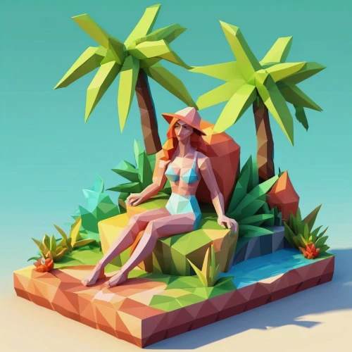 low poly,low-poly,3d model,candy island girl,3d figure,the beach pearl,3d render,summer icons,mermaid background,summer background,mermaid vectors,tropical house,beach background,beach chair,summer items,cabana,3d fantasy,beach furniture,polygonal,piña colada,Unique,3D,Low Poly