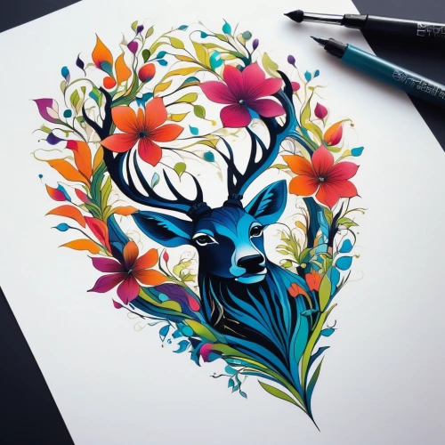 deer illustration,deer drawing,flower and bird illustration,mandala flower illustration,flower illustrative,flower painting,flower animal,dotted deer,flower drawing,stag,winter deer,flower illustration,hand painting,deer,dribbble,flower art,colorful floral,whimsical animals,colorful tree of life,deers,Illustration,Vector,Vector 09