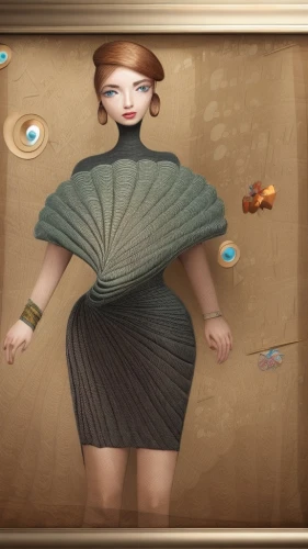 dressmaker,seamstress,image manipulation,fashion illustration,overskirt,art deco woman,cloves schwindl inge,sackcloth textured,art deco background,digital compositing,cigarette girl,sea shell,hoopskirt,girl with cereal bowl,seashell,sackcloth,girl with cloth,clam shell,decorative figure,photo manipulation,Common,Common,Natural