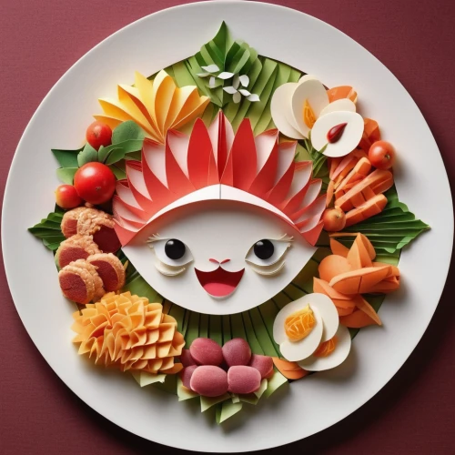 sushi art,food collage,sushi plate,food styling,salad plate,kawaii food,fruit plate,culinary art,food presentation,kawaii vegetables,food icons,sashimi,asian cuisine,japanese cuisine,food platter,chinese cuisine,breakfast plate,baby playing with food,egg tray,kawaii foods,Unique,Paper Cuts,Paper Cuts 03