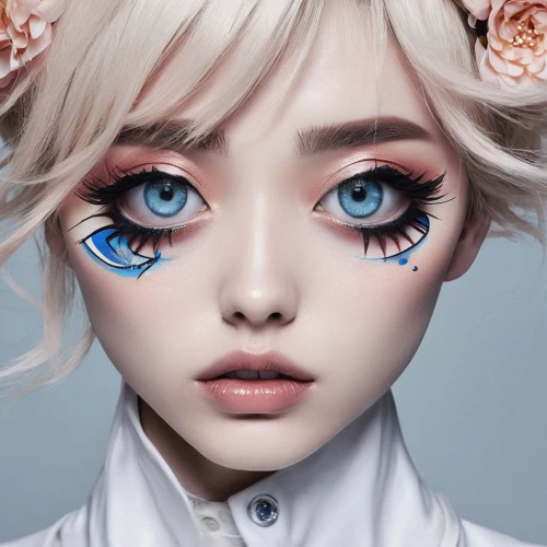 doll's facial features,realdoll,porcelain doll,artist doll,porcelain dolls,painter doll,eyes makeup,heterochromia,girl doll,fashion doll,japanese doll,like doll,doll,doll face,female doll,model doll,fashion dolls,glitter eyes,blue eyes,doll paola reina,Photography,Fashion Photography,Fashion Photography 01
