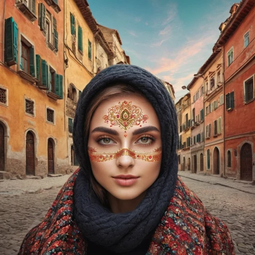 islamic girl,the festival of colors,mystical portrait of a girl,girl in a historic way,indian woman,indian girl,muslim woman,middle eastern monk,multicolor faces,italian painter,photoshop manipulation,venetian mask,hijab,hijaber,radha,indian bride,color glasses,indian girl boy,indian monk,beauty face skin,Photography,Documentary Photography,Documentary Photography 32