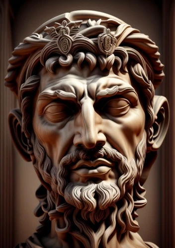 asclepius,poseidon god face,poseidon,thymelicus,2nd century,justitia,neptune,claudius,gorgon,bernini,archimedes,terracotta,trioceros,imperator,marcus aurelius,thracian,perseus,bust,orator,sparta
