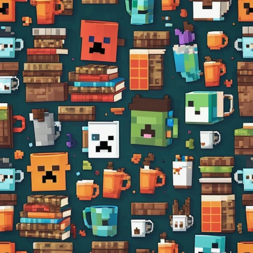 mobile video game vector background,coffee icons,drink icons,low poly coffee,coffee background,game illustration,coffee tea illustration,tileable,pixel cube,tileable patchwork,pixel art,book wall,pixel cells,collected game assets,retro background,fruit icons,scroll wallpaper,game characters,4k wallpaper,coffee and books,Unique,Pixel,Pixel 03