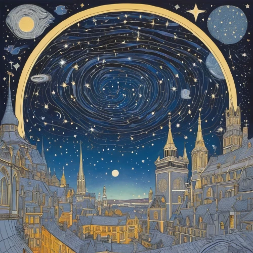 planisphere,copernican world system,celestial bodies,astronomical clock,harmonia macrocosmica,vincent van gough,starry sky,starry night,ophiuchus,starscape,starfield,orrery,astronomy,cd cover,the night sky,astronomer,planetarium,the solar system,star illustration,constellation pyxis,Illustration,Black and White,Black and White 20