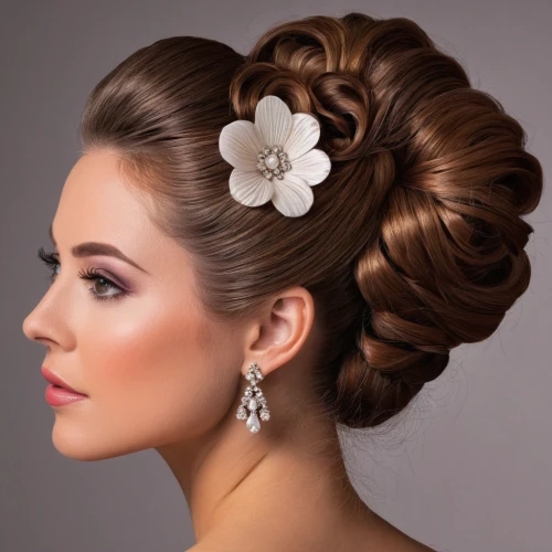 updo,chignon,bridal accessory,artificial hair integrations,bridal jewelry,hair accessory,curlers,hairstyle,hair accessories,gardenia,beauty salon,bouffant,hair clip,women's cosmetics,wedding details,bun mixed,floral with cappuccino,jewelry florets,princess leia,vintage makeup,Conceptual Art,Sci-Fi,Sci-Fi 20