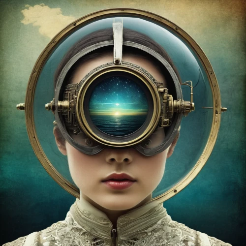 clockmaker,optician,magnifier,panopticon,magnifying lens,watchmaker,magnifying,magnify glass,magnify,porthole,monocular,magnifier glass,diving bell,binocular,crystal ball-photography,eye examination,all seeing eye,looking glass,aperture,sci fiction illustration,Illustration,Realistic Fantasy,Realistic Fantasy 35