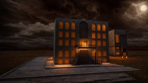 haunted house,the haunted house,witch house,creepy house,3d render,witch's house,3d rendering,ghost castle,cube house,dark cabinetry,digital compositing,haunted castle,cubic house,house silhouette,halloween travel trailer,halloween background,visual effect lighting,mortuary temple,lonely house,apartment house,Game Scene Design,Game Scene Design,Dark Fairy Tale