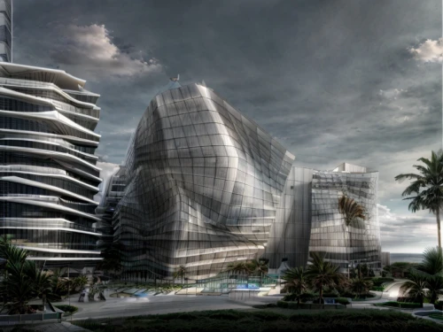 futuristic architecture,hotel barcelona city and coast,barangaroo,hotel w barcelona,arq,soumaya museum,kirrarchitecture,futuristic art museum,cube stilt houses,glass facade,3d rendering,khobar,futuristic landscape,modern architecture,skyscapers,vedado,arhitecture,solar cell base,sky space concept,archidaily