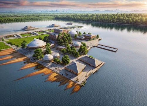 artificial island,malopolska breakthrough vistula,floating islands,artificial islands,floating production storage and offloading,hydropower plant,floating island,very large floating structure,floating huts,flying island,powerplant,autostadt wolfsburg,solar cell base,offshore wind park,qasr azraq,eco hotel,aquaculture,cube stilt houses,sewage treatment plant,island poel,Architecture,General,Modern,None