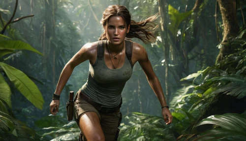 lara,female runner,katniss,jungle,tarzan,female warrior,the enchantress,digital compositing,rain forest,crocodile woman,warrior woman,woman walking,sci fiction illustration,dryad,huntress,indiana jones,jennifer lawrence - female,croft,insurgent,cave girl,Photography,General,Natural