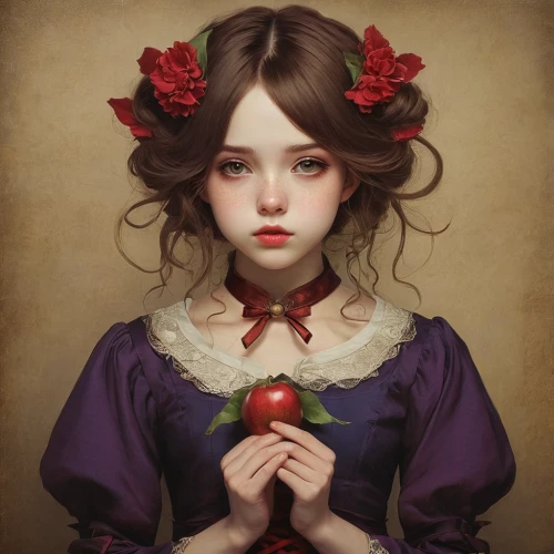 acerola,mystical portrait of a girl,red plum,red apples,red apple,girl in a wreath,fantasy portrait,romantic portrait,cherries,cherry flower,holding flowers,queen of hearts,gothic portrait,flower girl,heart cherries,girl in flowers,red petals,girl picking apples,girl portrait,rose apple,Photography,Artistic Photography,Artistic Photography 14