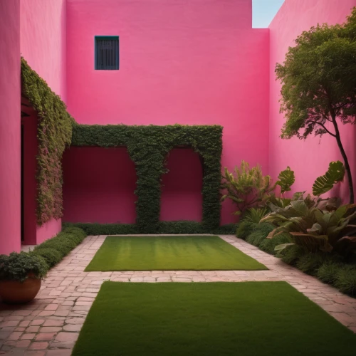 pink squares,pink grass,courtyard,garden design sydney,pink green,wall,fuschia,patio,secret garden of venus,landscaping,riad,pink chair,fuchsia,pink city,landscape design sydney,hacienda,artificial grass,home landscape,landscape designers sydney,garden elevation