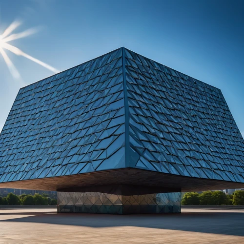 solar cell base,cube surface,glass pyramid,soumaya museum,futuristic art museum,tempodrom,planetarium,metal cladding,metatron's cube,eth,archidaily,cube house,russian pyramid,cubic house,mercedes-benz museum,artscience museum,the ethereum,the ark,christ chapel,water cube