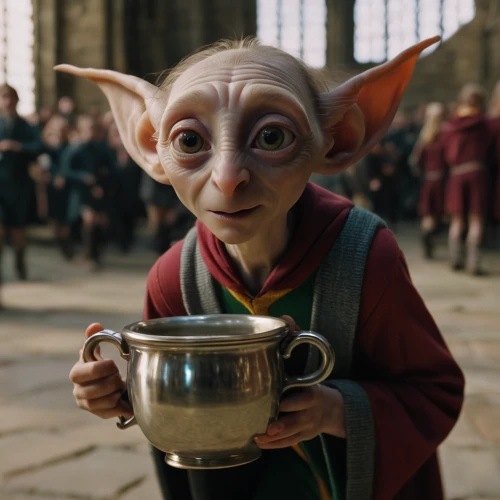 goblet,magical pot,elf,goblin,baby elf,elves,holding cup,potter,goblet drum,chamber pot,violet head elf,tea,cup,hobbit,pan,gold chalice,fgoblin,flagon,ladle,teacup,Photography,General,Natural