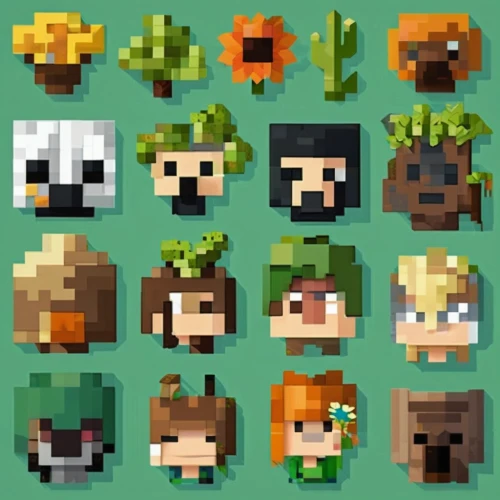 st patrick's day icons,halloween icons,crown icons,leaf icons,game characters,fruit icons,fairy tale icons,biosamples icon,villagers,fruits icons,collected game assets,farm pack,set of icons,pixel art,summer icons,party icons,social icons,animal icons,characters,avatars,Unique,Pixel,Pixel 03