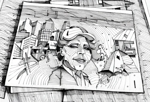comic halftone woman,comic style,city ​​portrait,high-wire artist,comic halftone,construction worker,wireframe graphics,roofer,shipyard,star line art,comic paper,frame drawing,illustrator,comic character,architect,wireframe,surveyor,mono-line line art,camera illustration,gray-scale,Design Sketch,Design Sketch,None