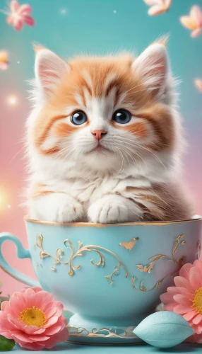 tea party cat,cat drinking tea,teacup,cat coffee,tea cup,cute cat,blossom kitten,chinese teacup,ginger kitten,a cup of tea,tea cups,cat image,birman,pink cat,red tabby,domestic long-haired cat,cat kawaii,cup and saucer,tea zen,american bobtail