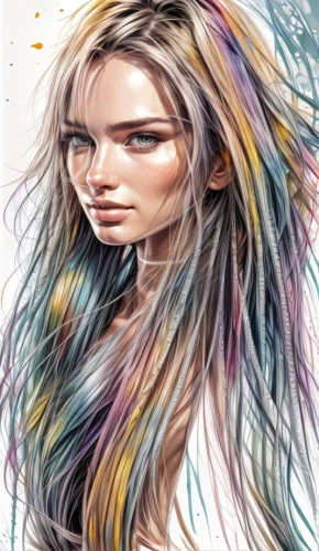 boho art,hair coloring,mermaid vectors,watercolor women accessory,artist color,color pencil,watercolor mermaid,burning hair,pencil color,fashion illustration,mermaid background,digital art,surfer hair,color 1,artificial hair integrations,rapunzel,color pencils,layered hair,illustrator,feathered hair