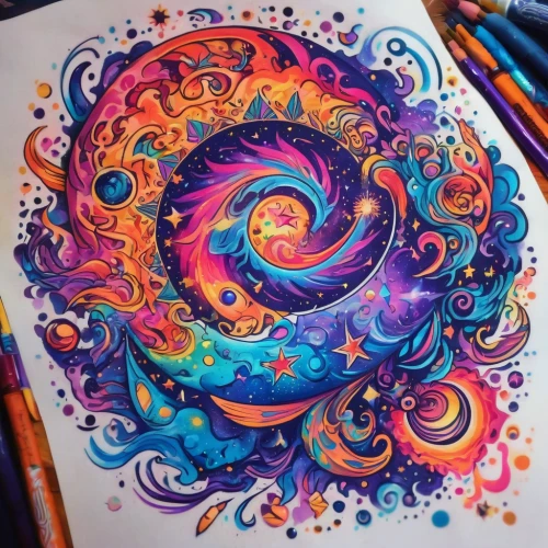 colorful spiral,colorful doodle,spiral nebula,rainbow waves,coral swirl,swirls,colorful stars,vector spiral notebook,swirly orb,color pencil,mandala loops,mandala art,multi-color,multi color,nebula,colourful pencils,spiral notebook,colorful heart,full of color,colors,Conceptual Art,Oil color,Oil Color 23