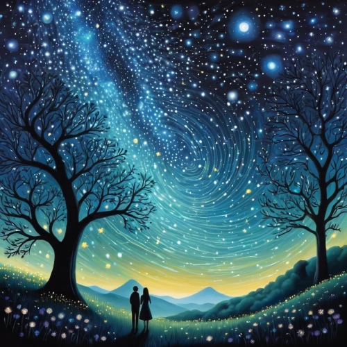 starry sky,the moon and the stars,moon and star background,starry night,night stars,falling stars,star winds,the stars,the night sky,hanging stars,starfield,constellations,astronomers,stargazing,starscape,romantic scene,falling star,astronomy,moon and star,stars and moon,Illustration,Abstract Fantasy,Abstract Fantasy 03