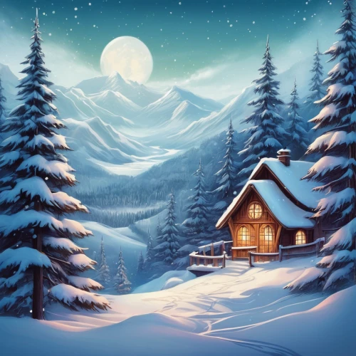 christmas snowy background,christmas landscape,winter house,winter background,snowy landscape,christmasbackground,snow landscape,winter landscape,snow scene,snow house,christmas wallpaper,snowhotel,christmas scene,winter village,houses clipart,home landscape,christmas background,watercolor christmas background,landscape background,mountain hut,Illustration,Realistic Fantasy,Realistic Fantasy 15