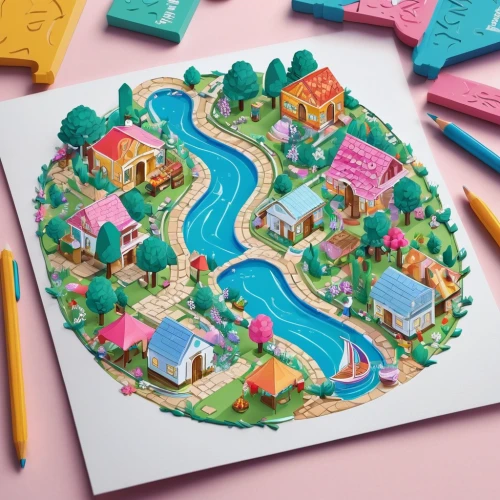 playmat,jigsaw puzzle,town planning,lego pastel,children's paper,houses clipart,placemat,board game,educational toy,coloring for adults,rainbow world map,coloring picture,tear-off calendar,sticky notes,isometric,stationery,kids illustration,puzzle,pink scrapbook,cupcake paper,Unique,3D,Isometric