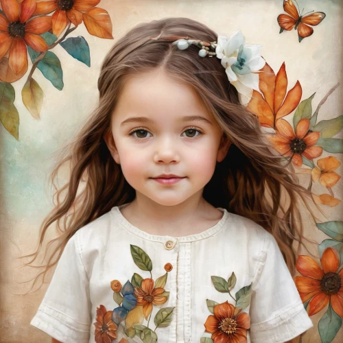 child portrait,girl in flowers,beautiful girl with flowers,little girl in wind,young girl,girl portrait,portrait background,flower girl,girl in t-shirt,flower painting,little girl fairy,photo painting,mystical portrait of a girl,floral background,girl picking flowers,flower background,children's background,watercolor floral background,little girl,sunflower lace background,Conceptual Art,Daily,Daily 34