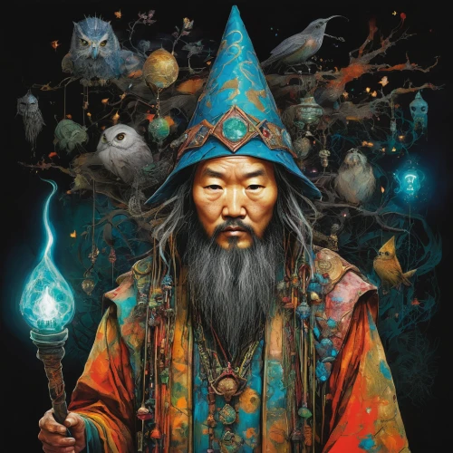 wizard,the wizard,shamanism,yi sun sin,ball fortune tellers,fortune teller,mongolian,shaman,magus,shamanic,orientalism,bodhisattva,mysticism,fortune telling,fantasy art,confucius,divination,asian conical hat,chinese art,wizards,Conceptual Art,Graffiti Art,Graffiti Art 05