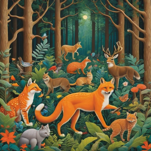 forest animals,woodland animals,hunting scene,animals hunting,deer illustration,fall animals,cartoon forest,forest background,forest animal,fox stacked animals,fox hunting,pere davids deer,happy children playing in the forest,fawns,animal lane,forest workers,foxes,autumn forest,frutti di bosco,young-deer,Conceptual Art,Daily,Daily 27