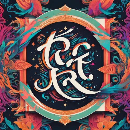 tetragramaton,cd cover,tiktok icon,tapestry,cover,horoscope taurus,decorative letters,zodiac sign leo,typography,colorful foil background,psychedelic art,adobe illustrator,calligraphic,zodiac,hand lettering,the zodiac sign taurus,horoscope pisces,vector graphic,taurus,kaleidoscope website,Conceptual Art,Daily,Daily 21