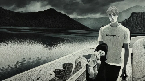 girl with dog,olle gill,boy and dog,lago grey,girl on the boat,carol colman,andreas cross,black landscape,han thom,girl on the river,david bates,carol m highsmith,ritriver and the cat,the night of kupala,george russell,martin fisher,bruno jura hound,carlin pinscher,steve medlin,sebastian pether,Art sketch,Art sketch,Decorative