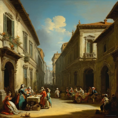 street scene,street musicians,venetian,the market,italian painter,village scene,the carnival of venice,souk,barberini,old havana,woman playing,citta alta in bergamo,musicians,modena,accordion player,bougereau,commerce,children studying,venice square,marketplace,Art,Classical Oil Painting,Classical Oil Painting 35