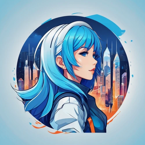 aqua,rei ayanami,life stage icon,edit icon,hatsune miku,phone icon,vector art,witch's hat icon,steam icon,vector illustration,vector graphic,vector girl,bot icon,navi,vocaloid,android icon,tumblr icon,2d,meteora,portrait background,Unique,Design,Logo Design