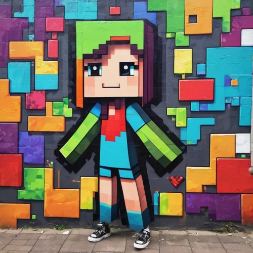 pixel art,brick background,graffiti art,8bit,pixel cube,pixelgrafic,brick wall background,pixel,painted block wall,brickwall,wall of bricks,pixels,graffiti,belfast,grafitti,2d,minecraft,grafitty,pixel cells,color wall,Unique,Pixel,Pixel 03